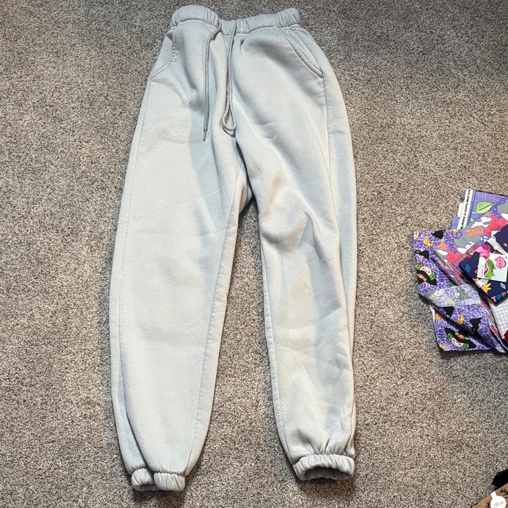 SHEIN Light Gray Kids Joggers